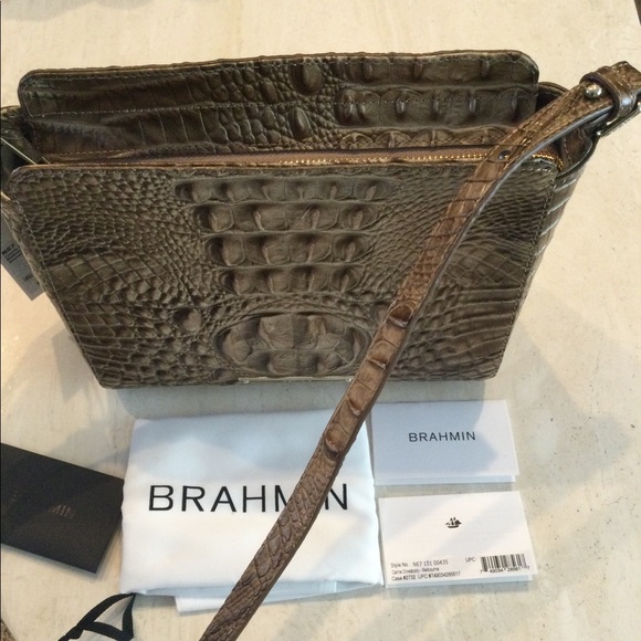 Brahmin Carrie Crossbody Croc Embossed Leather Bag - Picture 13 of 16